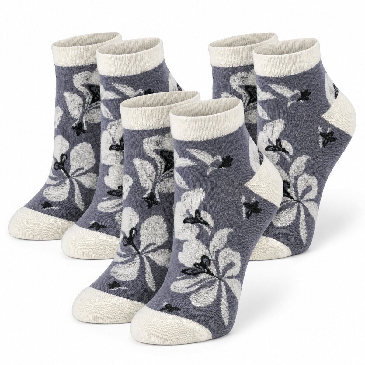 Ladies Socks Pack 3 Pieces Grey Standard Size