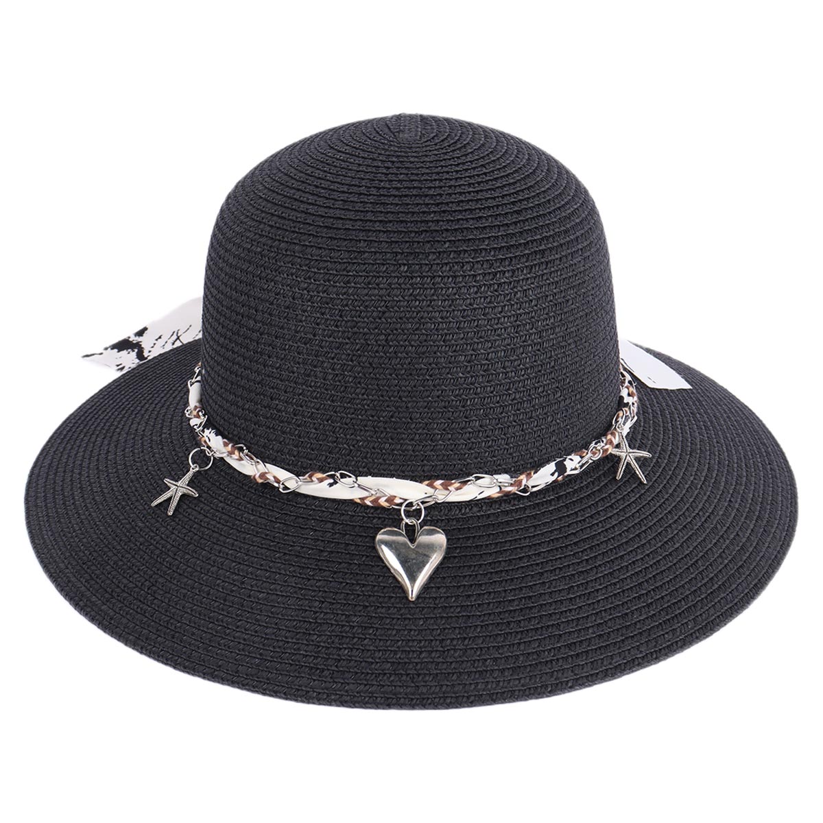 Women's Wide Brim Sun Hat with Decorative Band