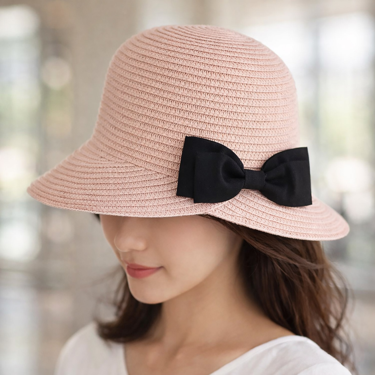Women's Sun Hat with Bow Accent