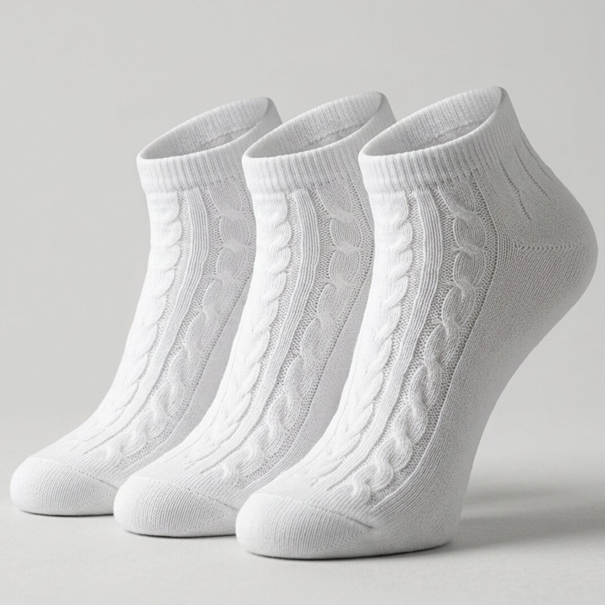 Ladies Socks Pack 3 Pieces White Standard Size