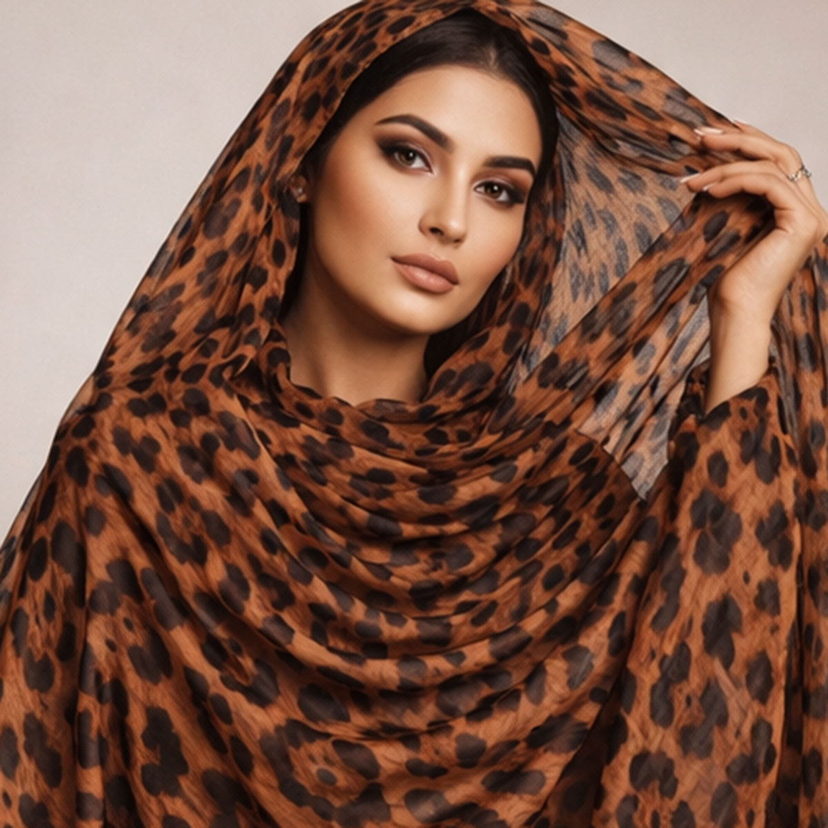 Ladies Shella Overprinted Leopard Brown