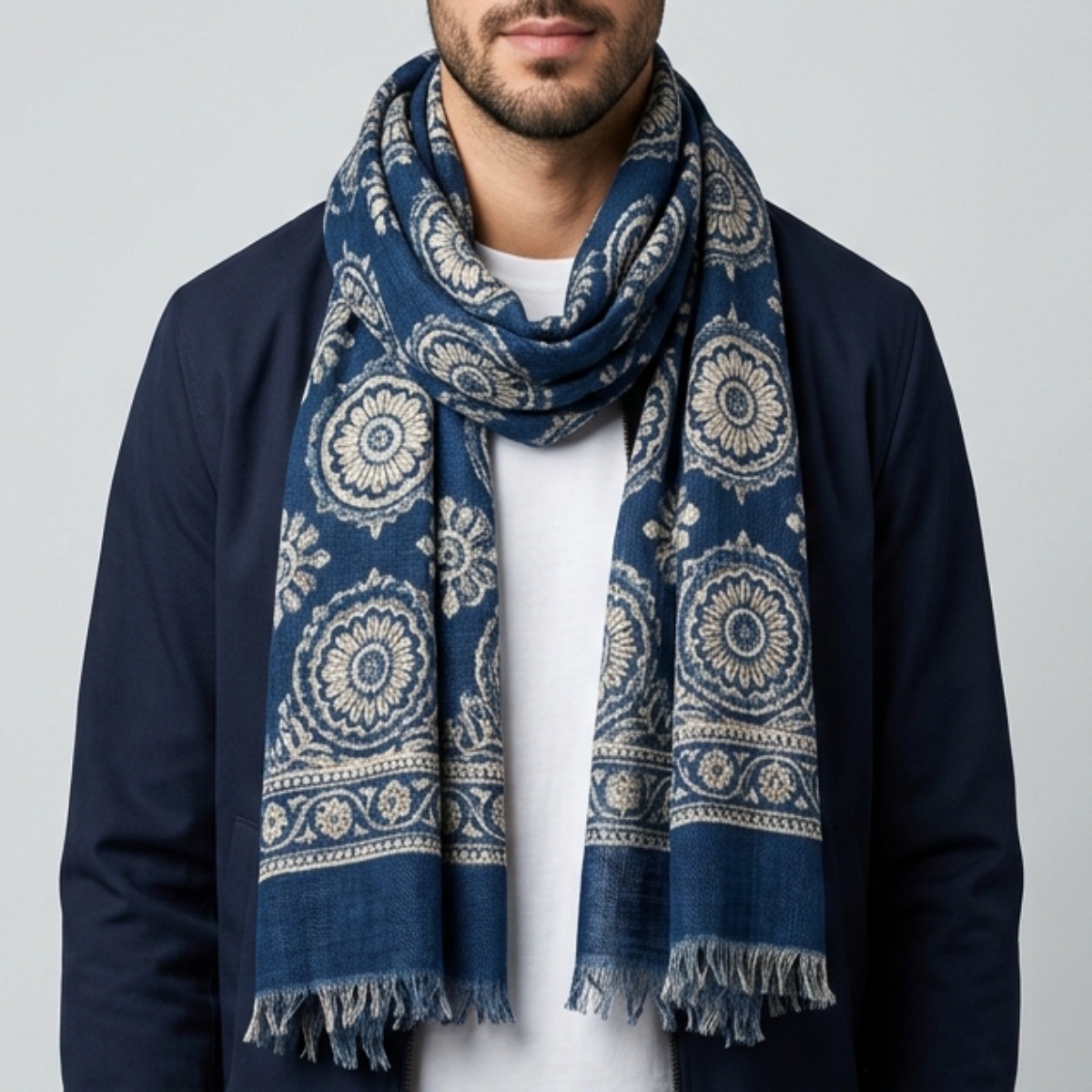 Mens Scarf Blue