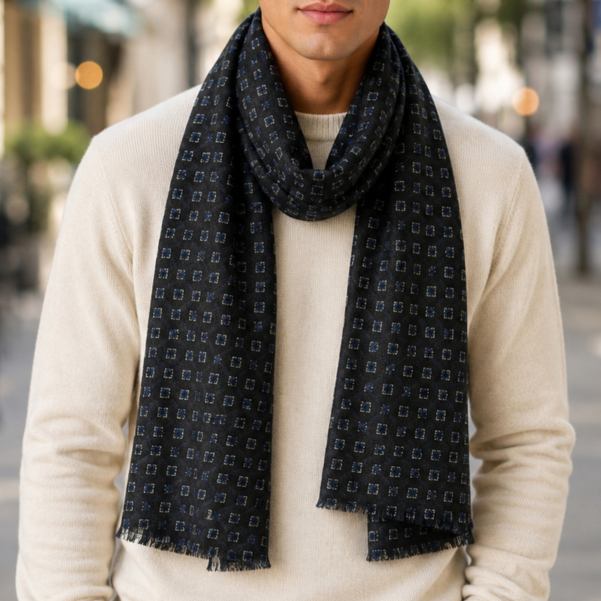 Mens Scarf Dark Blue | رجال | ملابس رجالية | ملابس رجالية علوية Mens Scarf Dark Blue | رجال | ملابس رجالية | ملابس رجالية علوية