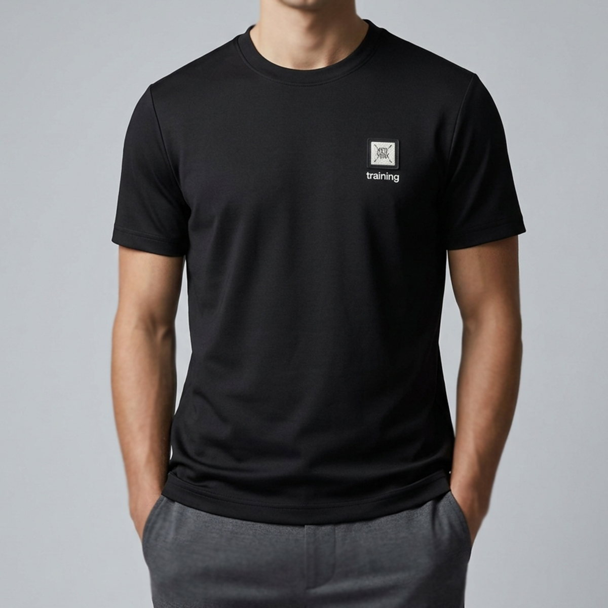 Mens Round Neck T-Shirt Black