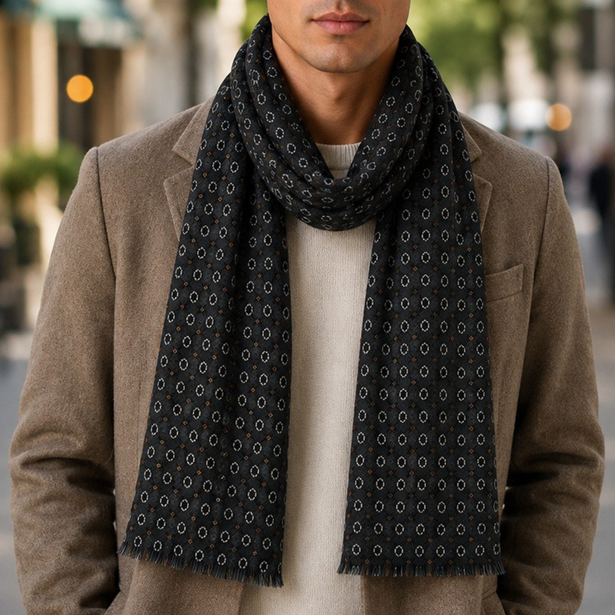 Mens Scarf Dark Blue