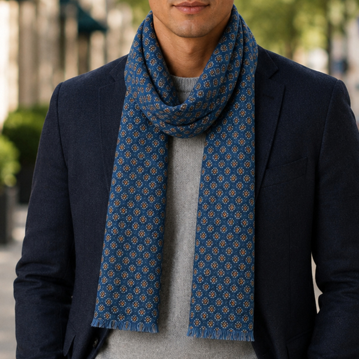 Mens Scarf Blue