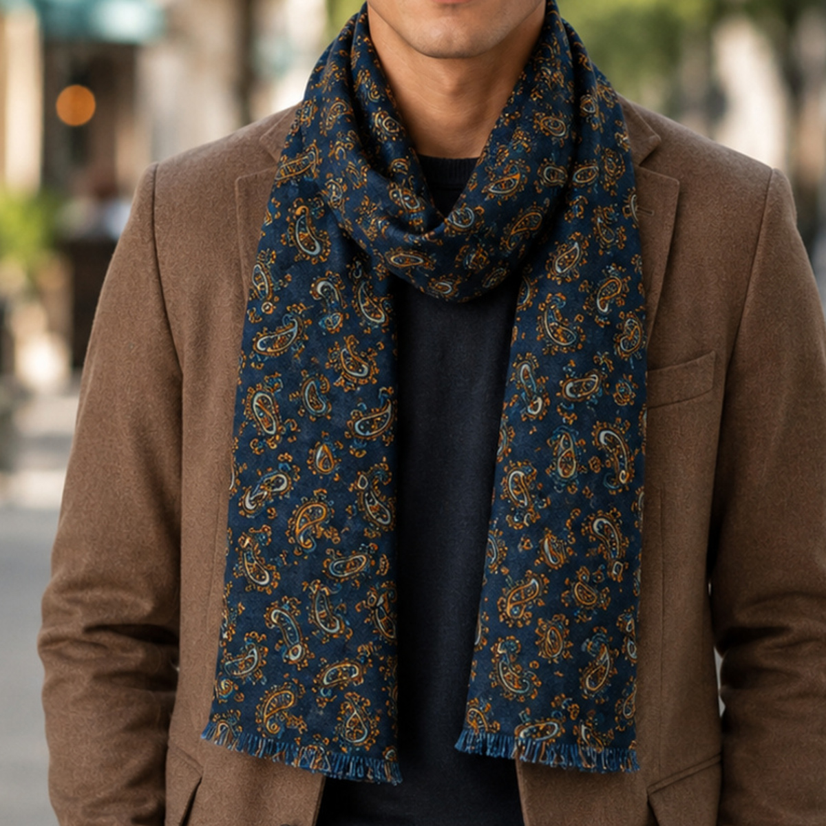 Mens Scarf Blue
