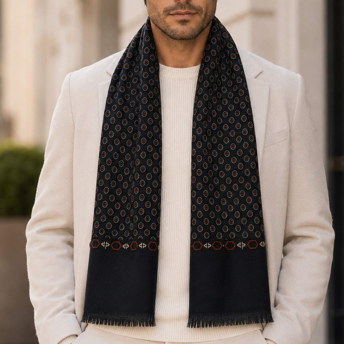 Mens Scarf Dark Blue