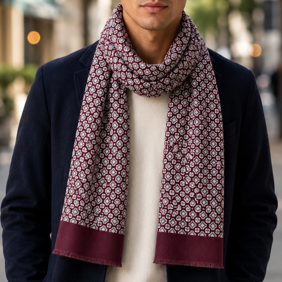 Mens Scarf Burgundy