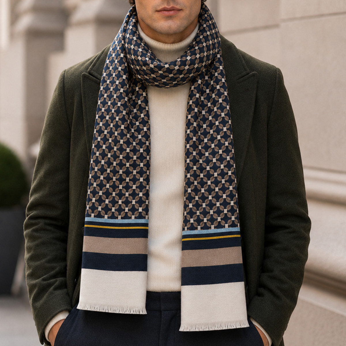 Mens Scarf Printed