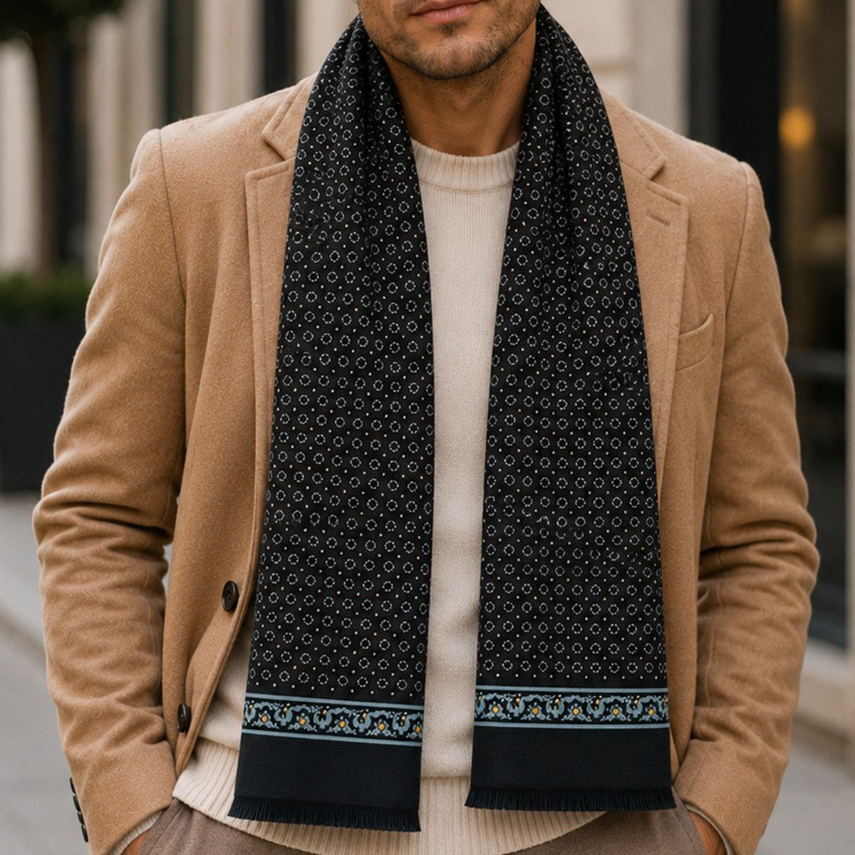 Mens Scarf Dark Blue | رجال | ملابس رجالية | ملابس رجالية علوية Mens Scarf Dark Blue | رجال | ملابس رجالية | ملابس رجالية علوية