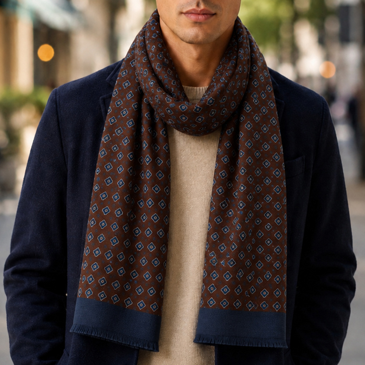 Mens Scarf Brown