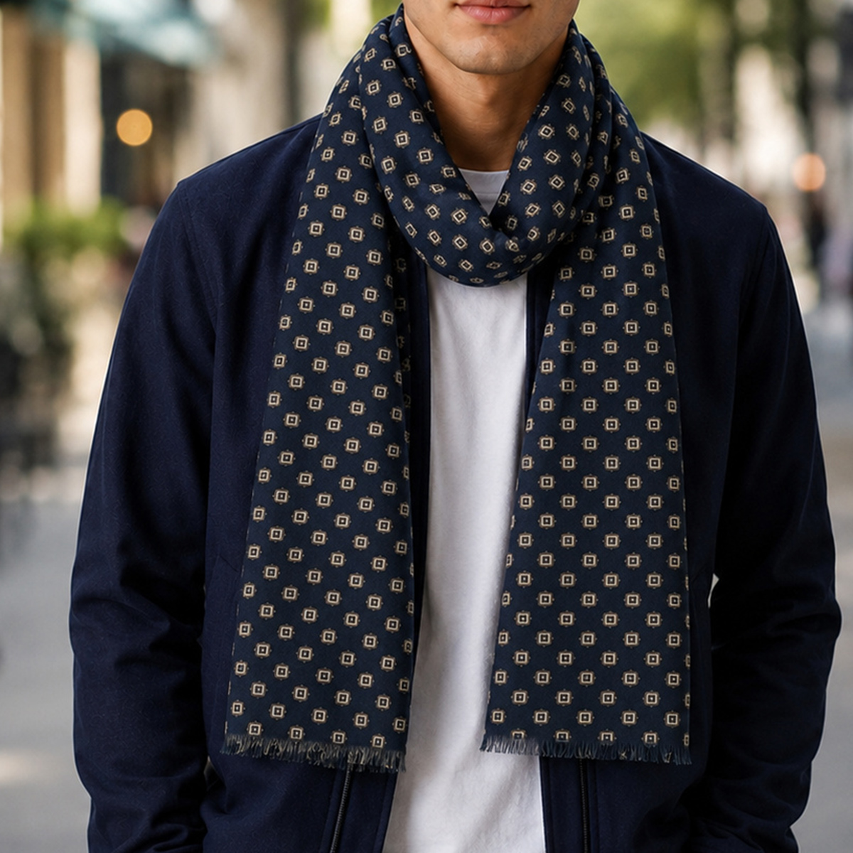 Mens Scarf Blue