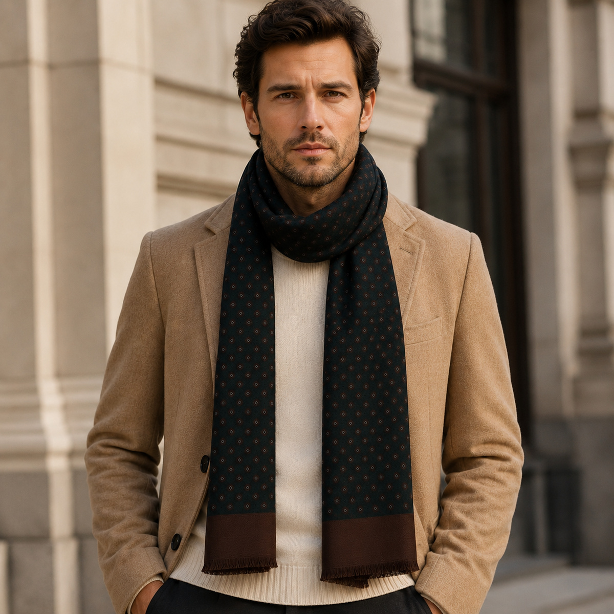 Mens Scarf Brown