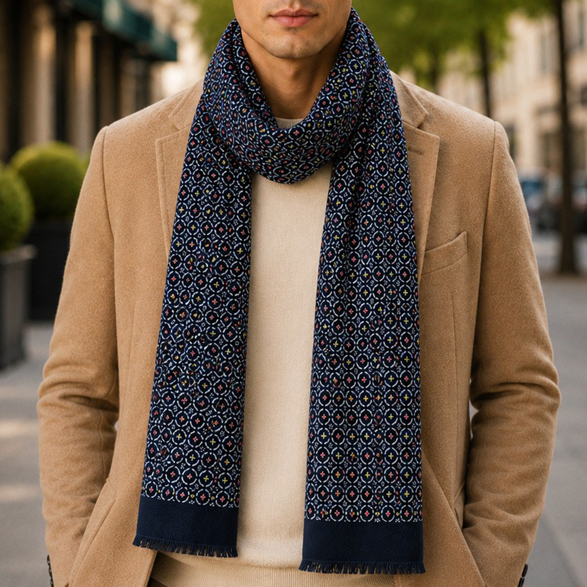 Mens Scarf Blue