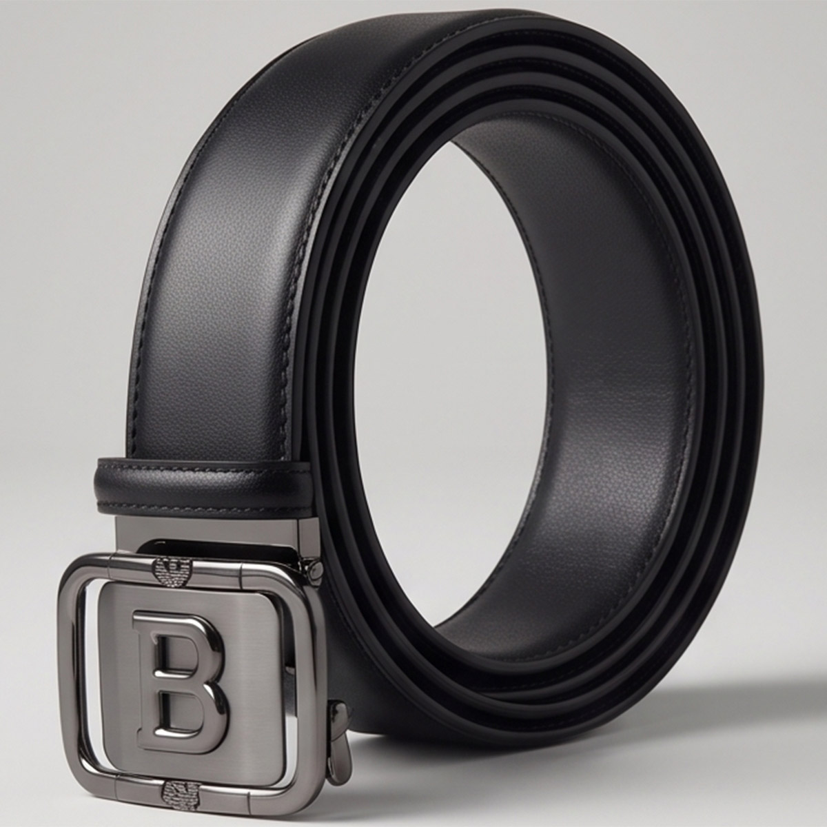 B Buckle Reversible Formal Leather Belt For Men