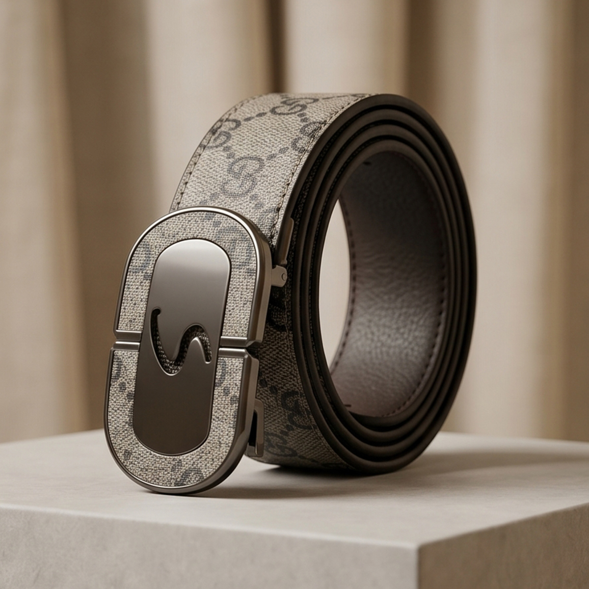 Mens Supreme Monogram Canvas Belt With Automatic Buckle