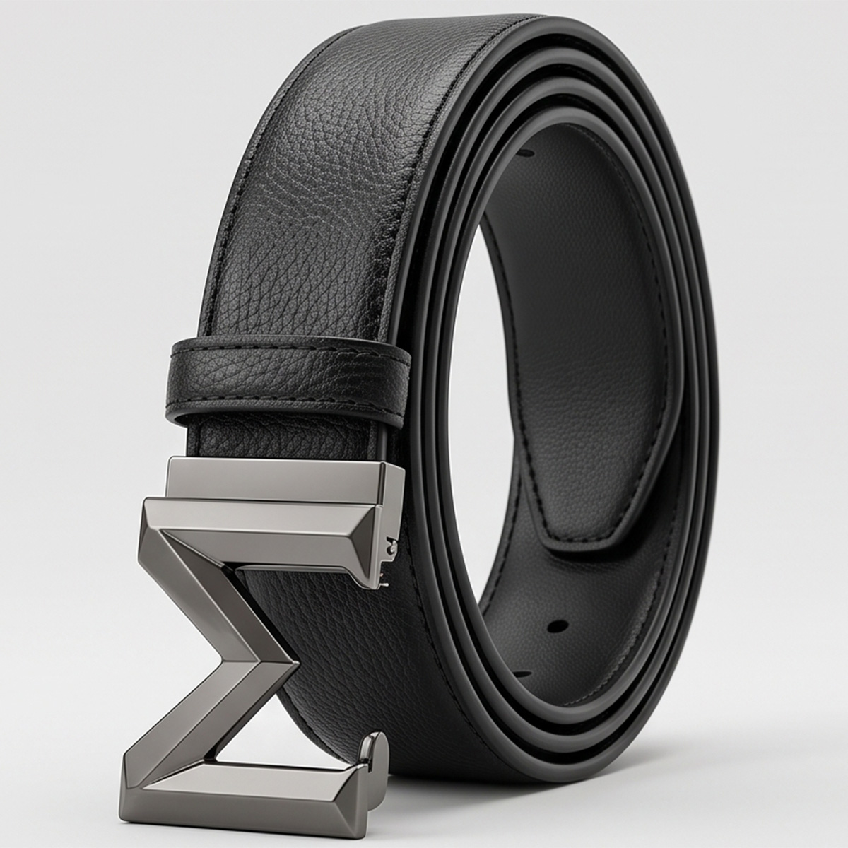 M Buckle Reversible Formal Leather Belt For Men