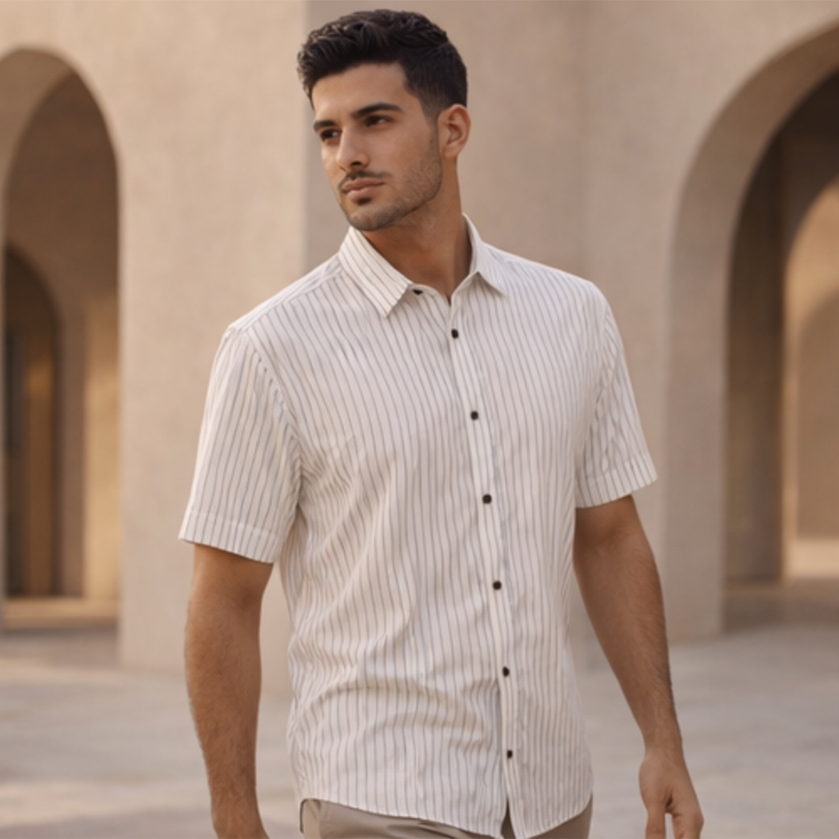 Mens Casual Shirt Short Sleeve