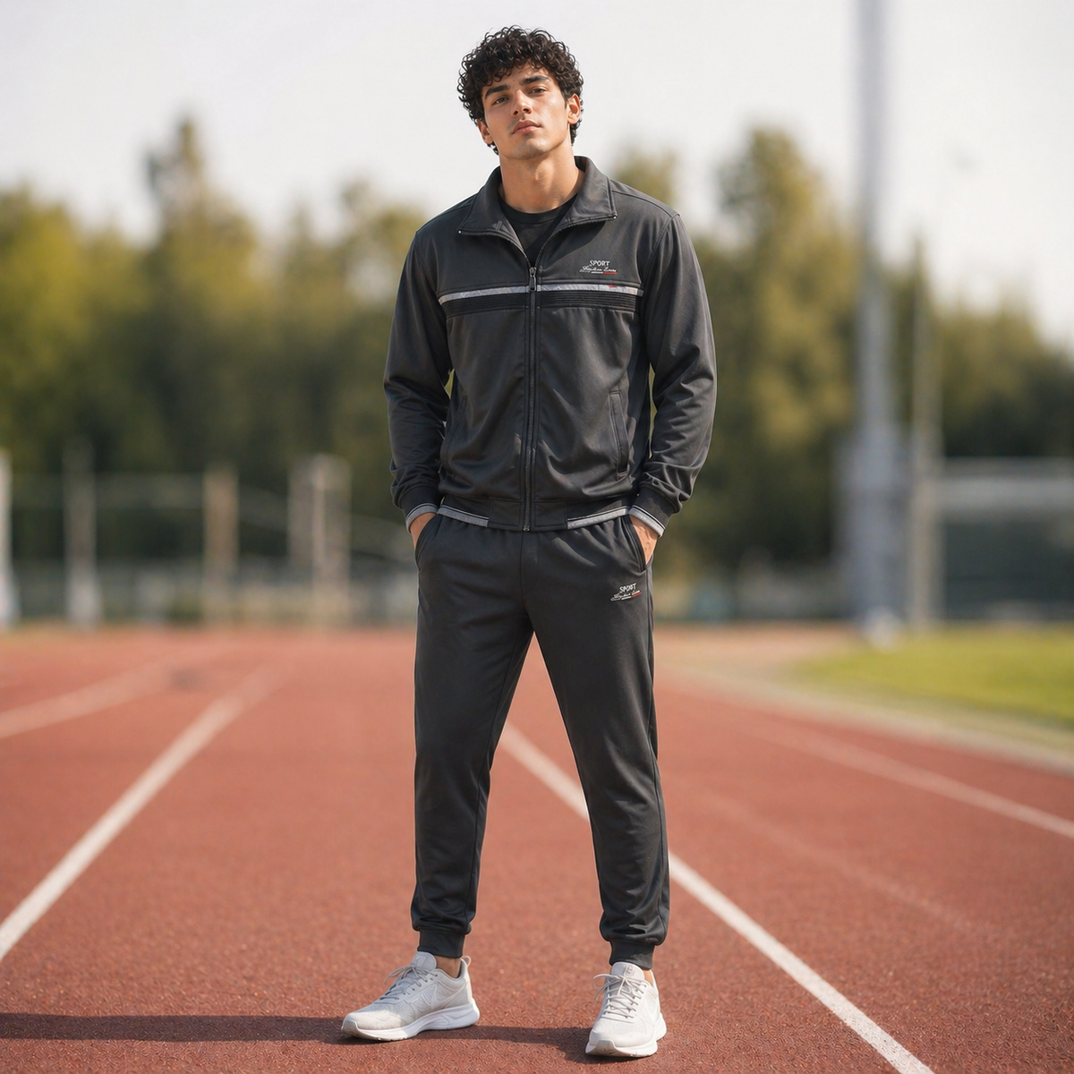 Men Track Suit Black