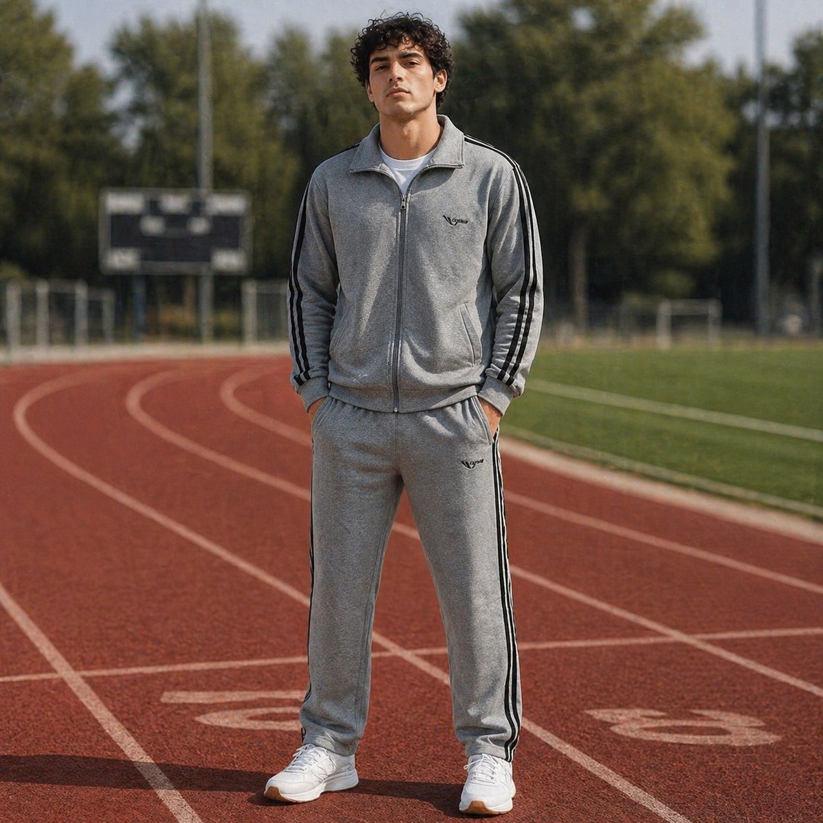 Men Track Suit Grey