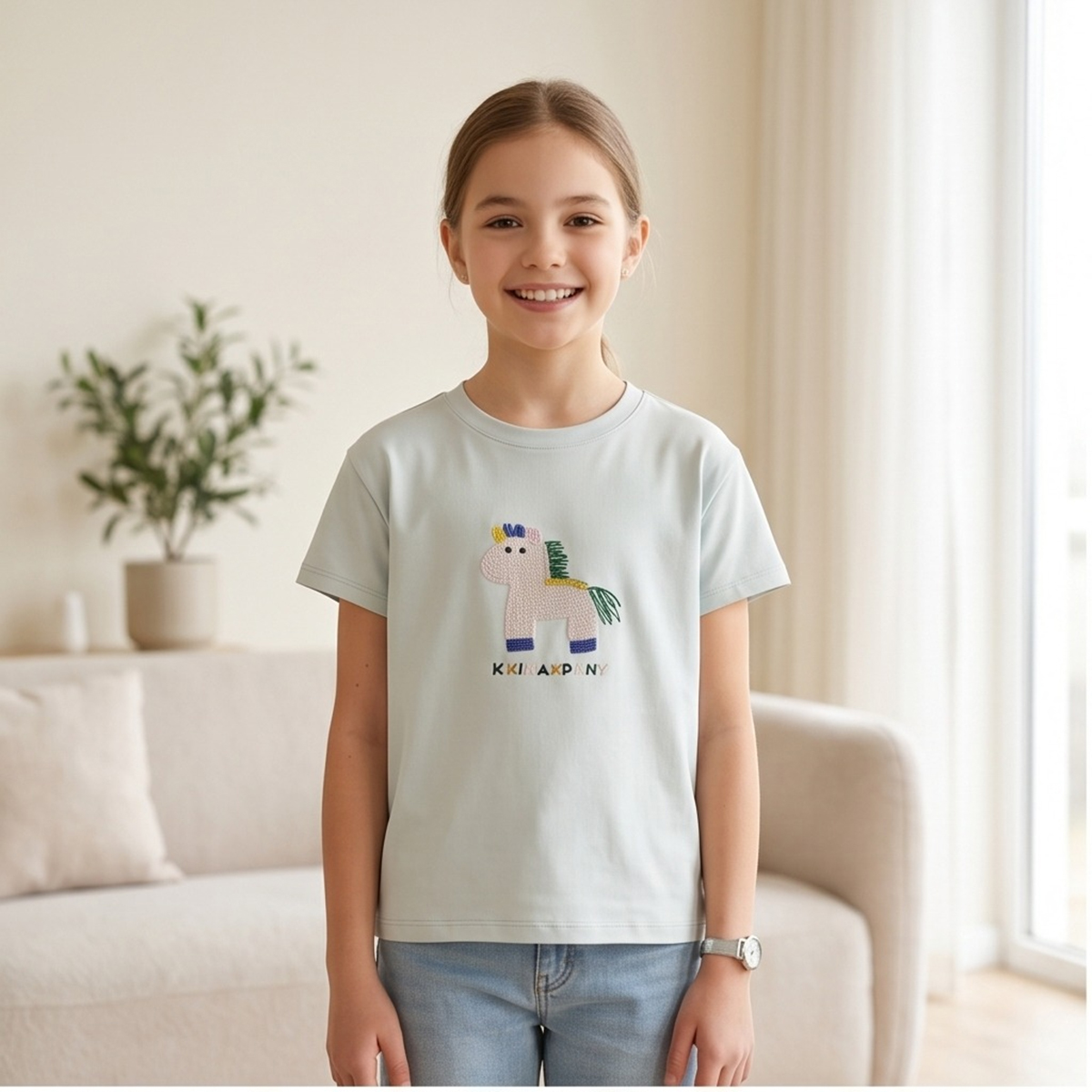 Girls T Shirt Plain Short Sleeve
