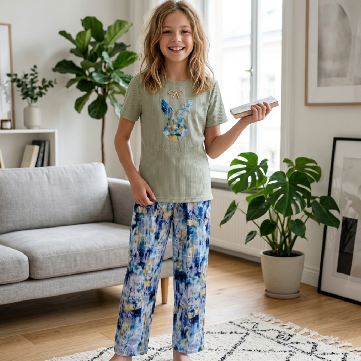 Girls 2 Piece Set (Shortsleeve T Shirt And Pants)