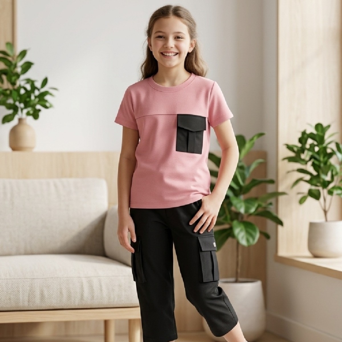 Girls 2 Piece Set (Shortsleeve T Shirt And Pants)