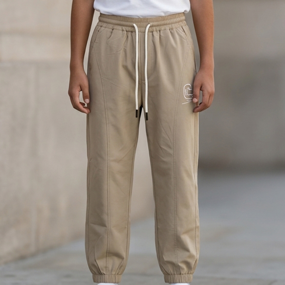 Boys Track Jersy Pant Beige