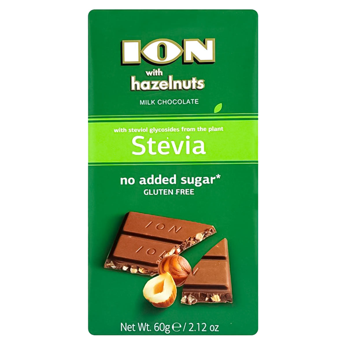 Ion with Hazelnut Milk Chocolate Stevia 60g