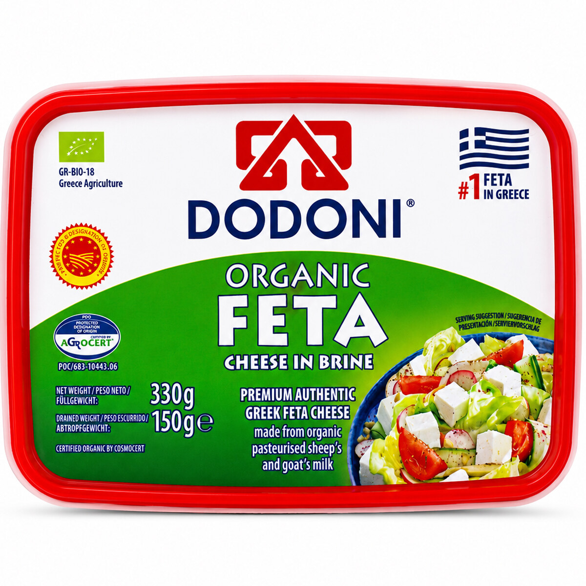 Dodoni Organic Feta Cheese in Brine 150g