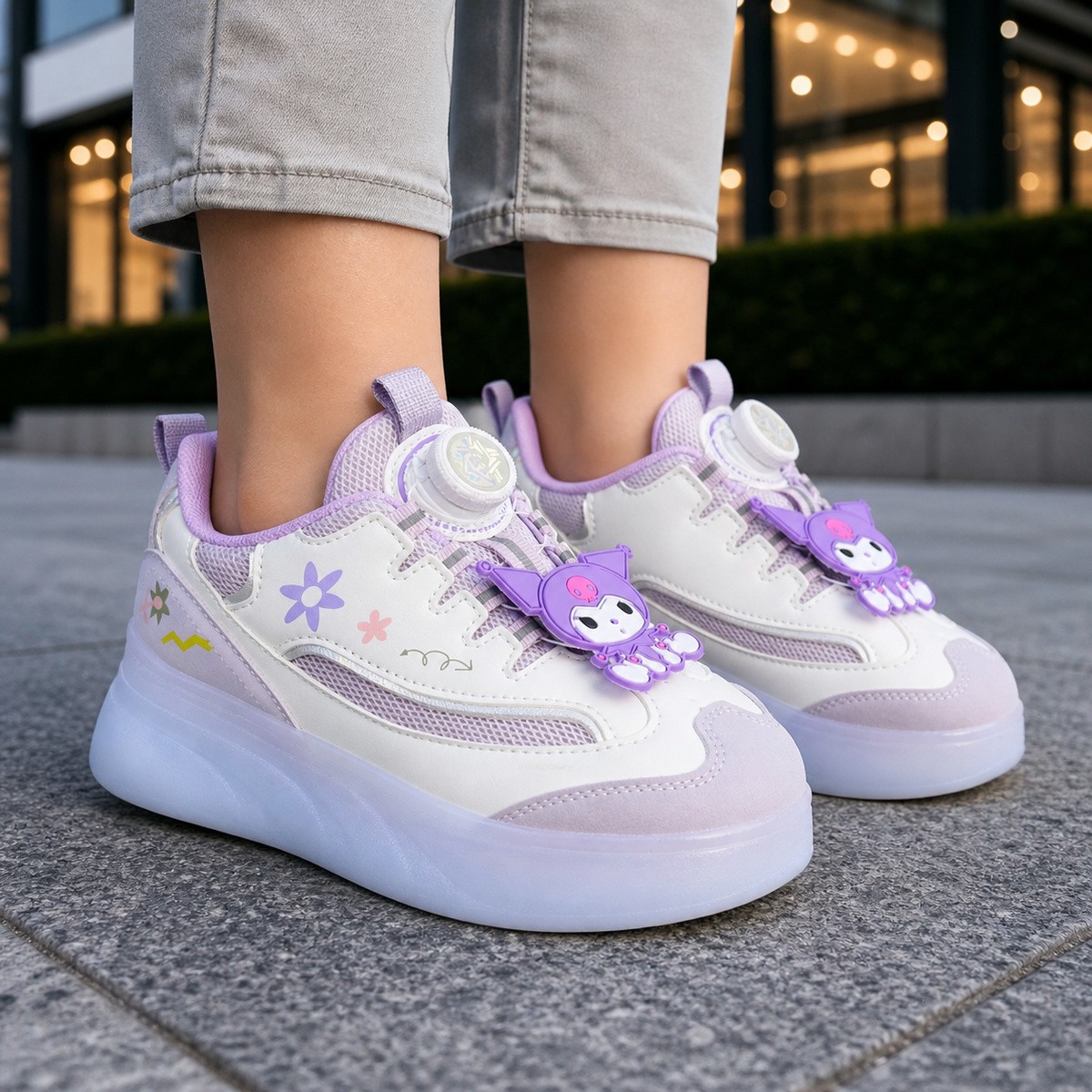 Girls Skating Shoes 2 Wheel Purple