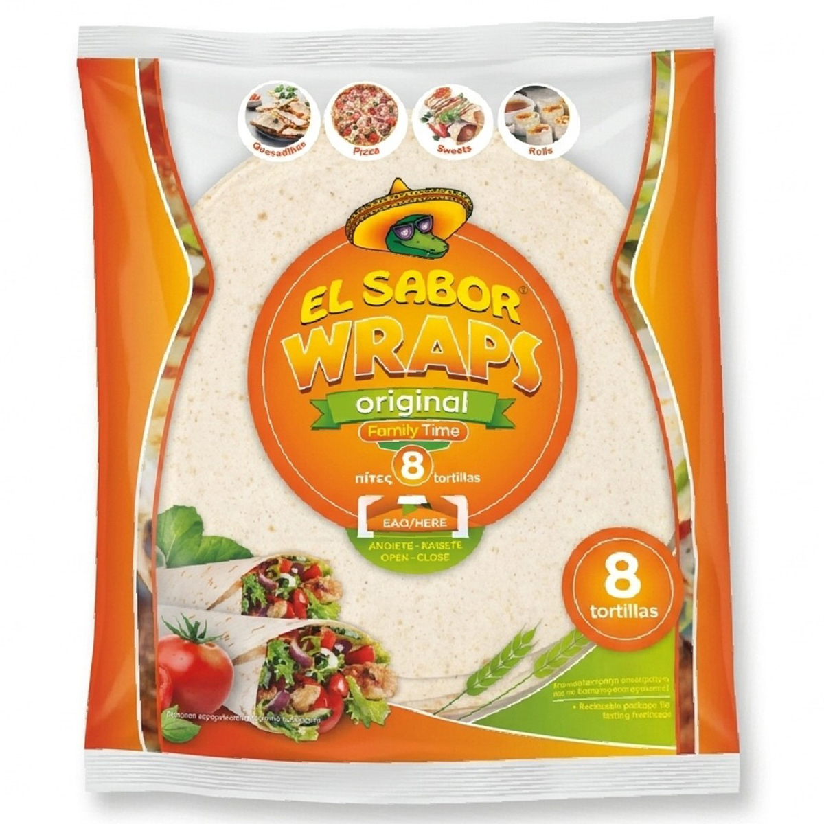 El Sabor Wraps Original Tortillas 20cm 8 Pieces
