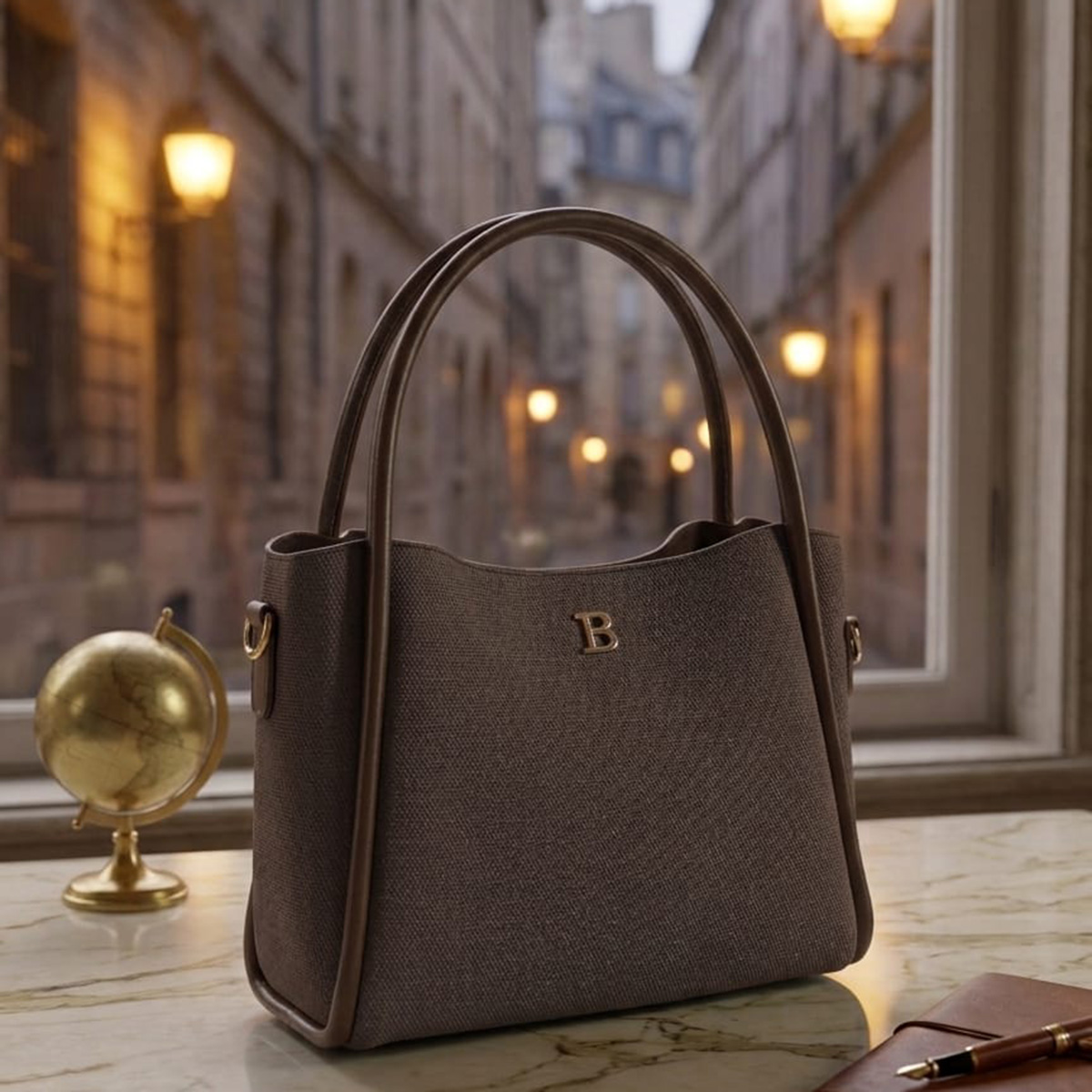 Ladies Hand Bag Plain 2 Pcs