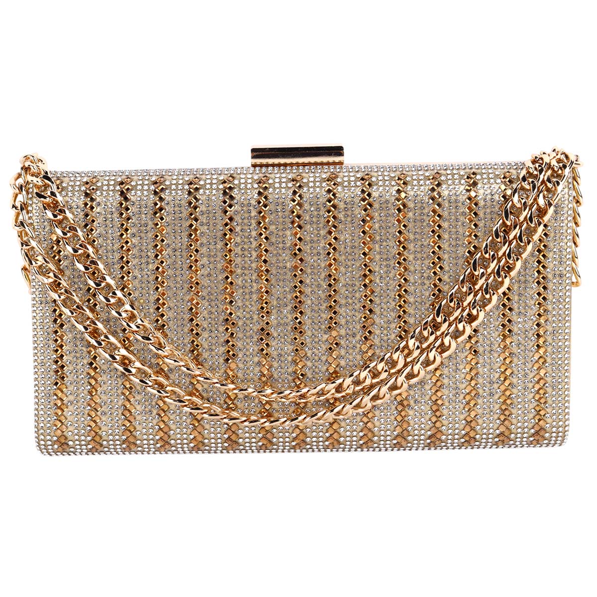 Ladies Party Bag In Golden Tone