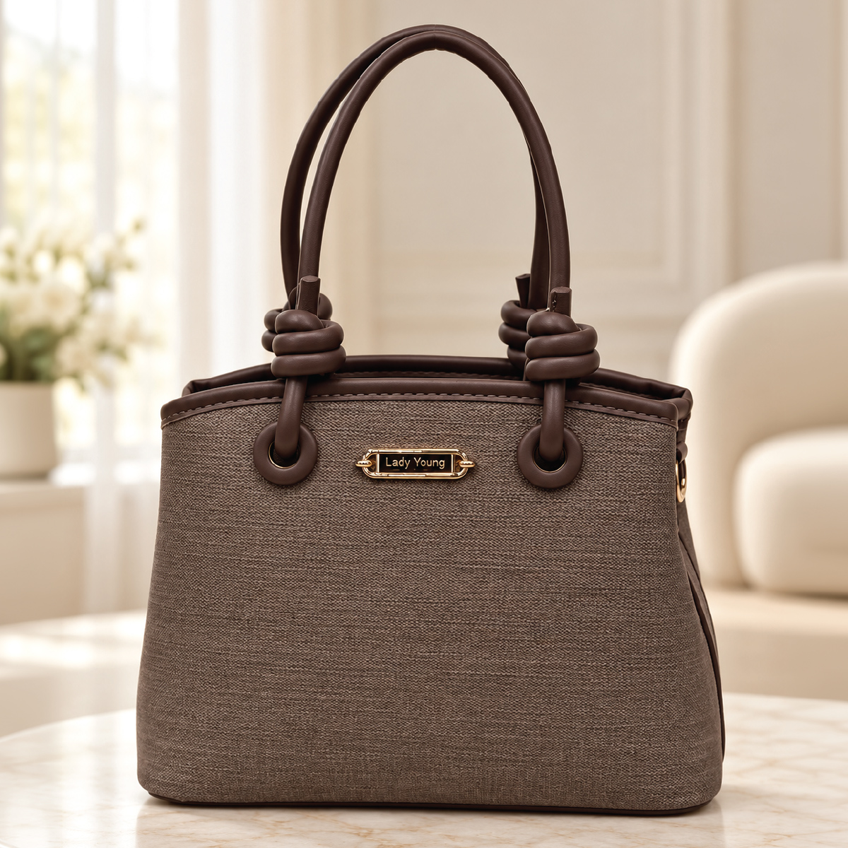 Women's Soft Plain Handbag Brown