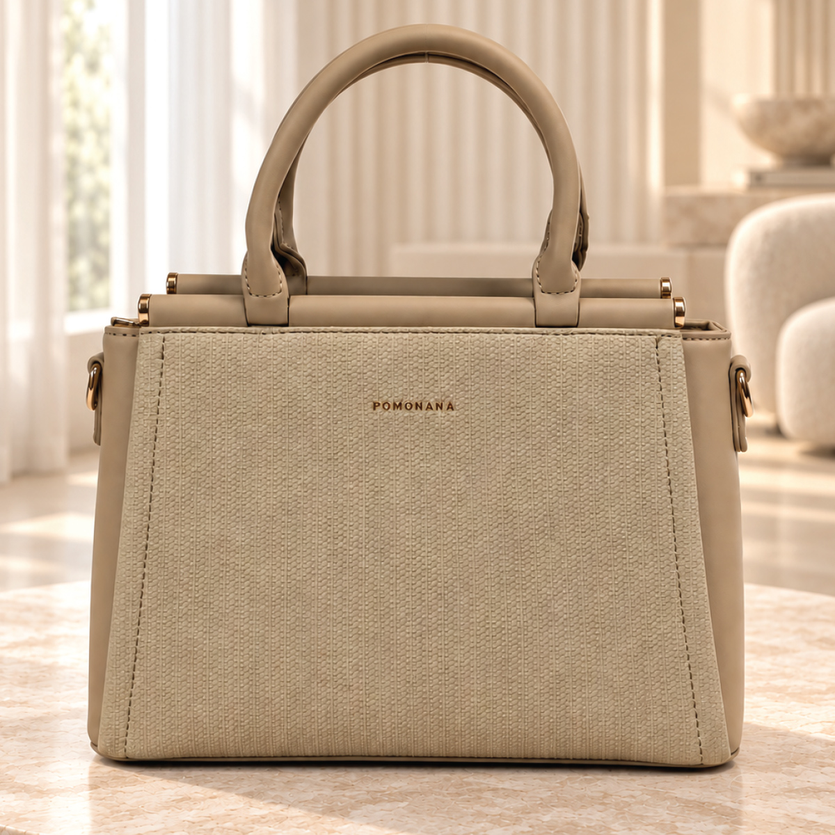 Women's Soft Plain Medium Handbag Brown