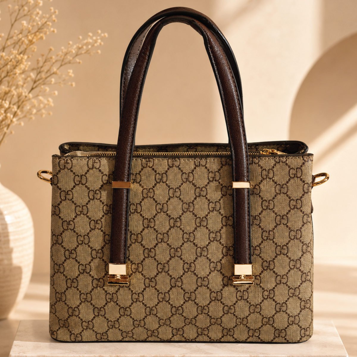 Printed Ladies Soft Handbag Shopping
