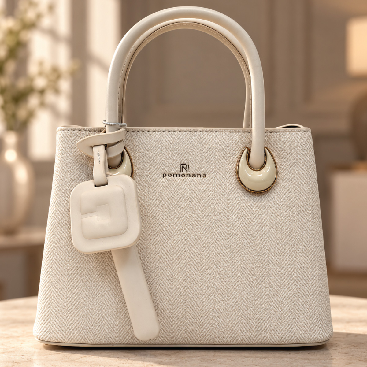 Women's Pomonana Structured Top-Handle Soft Plain Small Handbag
