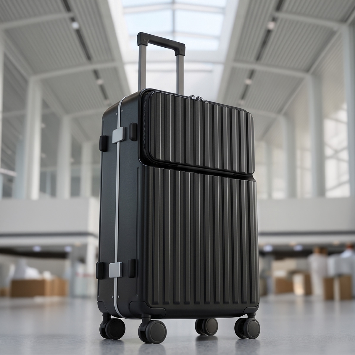 Trolley Bag Hard Plain 24 Inch Black