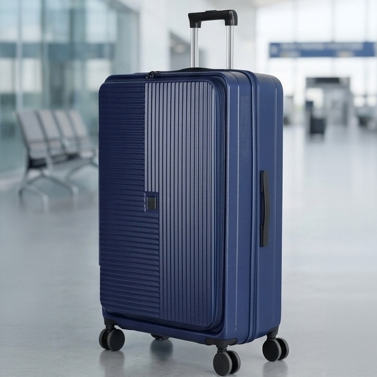 Trolley Bag Hard Plain 20 Inch Navy Blue