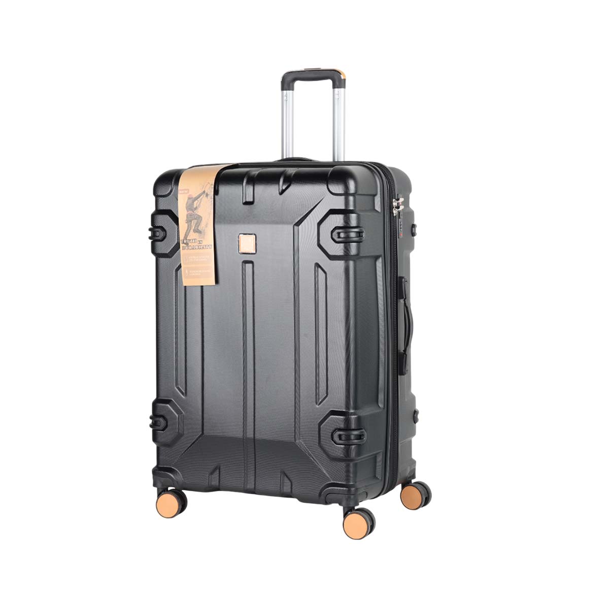 Hard Plain Trolley Bag Black 20 Inch