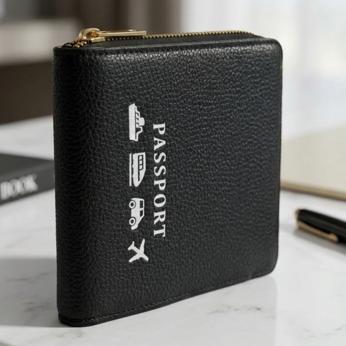 Passport Cover with Zipper