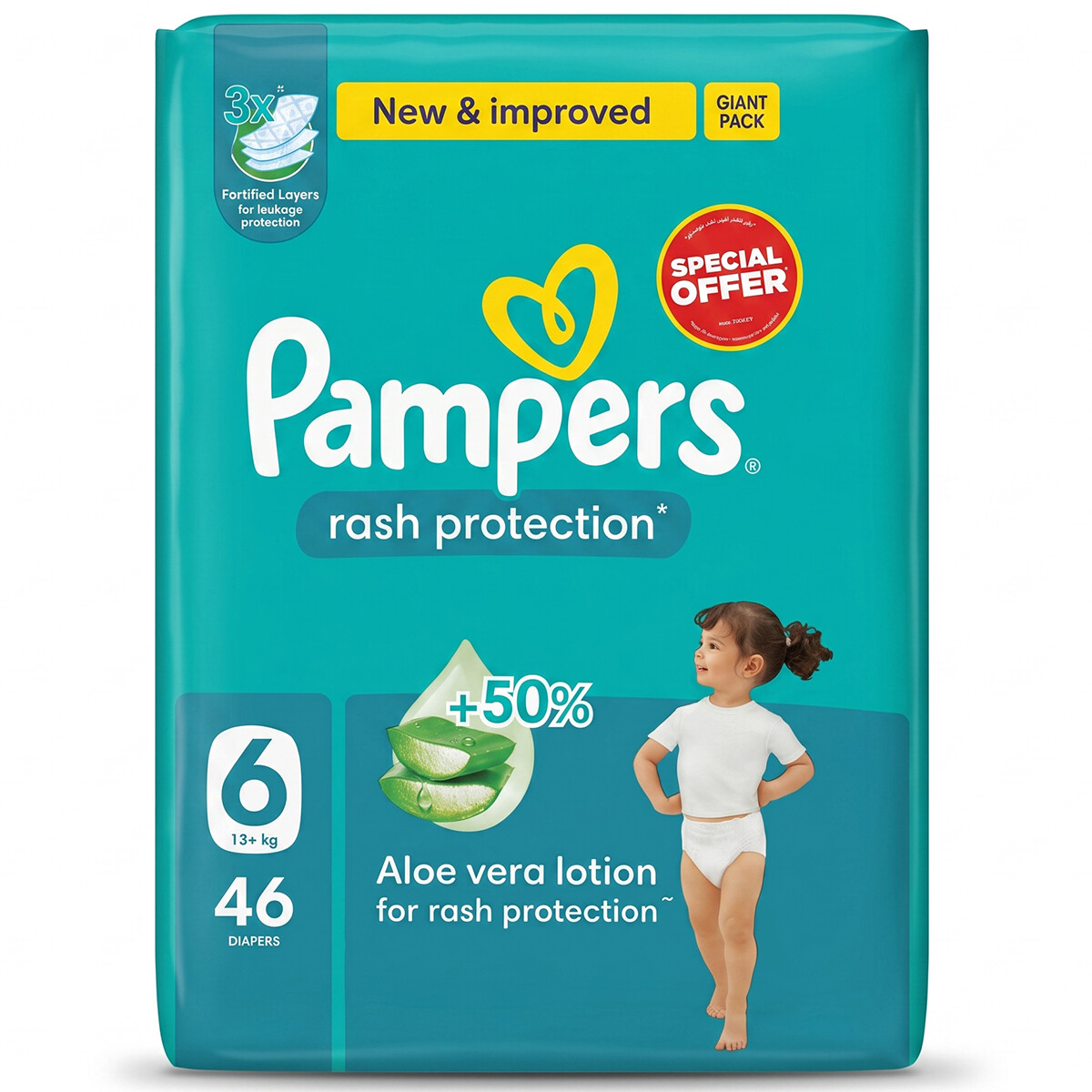 Pampers Rash Protection Diapers Size 6 46 Pieces