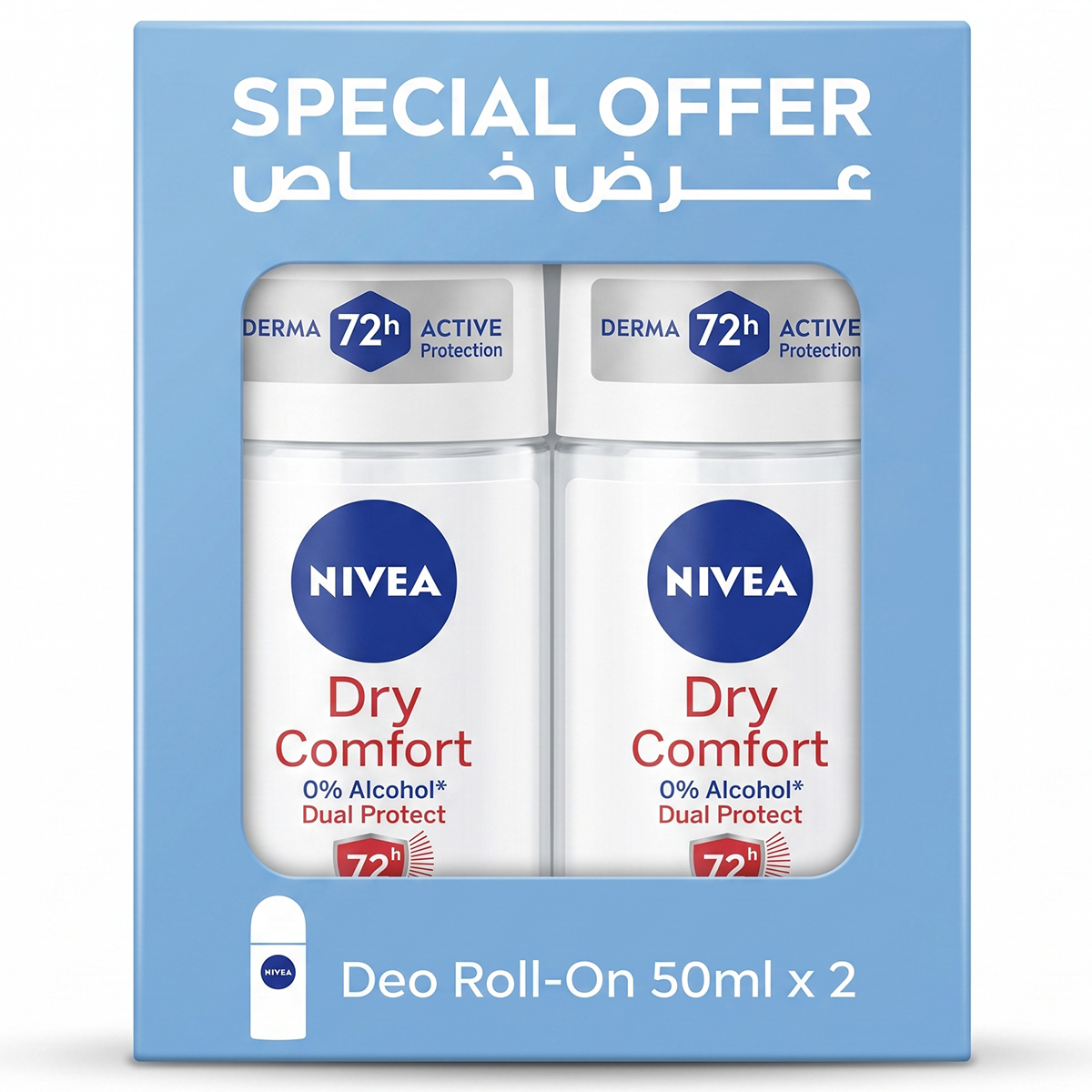 Nivea Dry Comfort Deo Roll-On 2x50ml