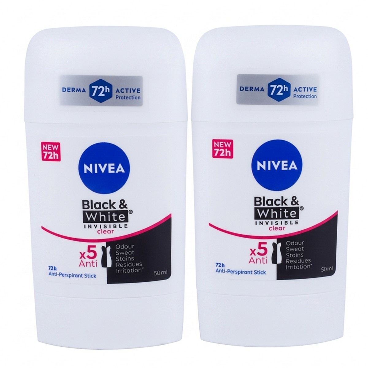 Nivea Black & White Invisible Clear Anti-Perspirant Stick 50ml