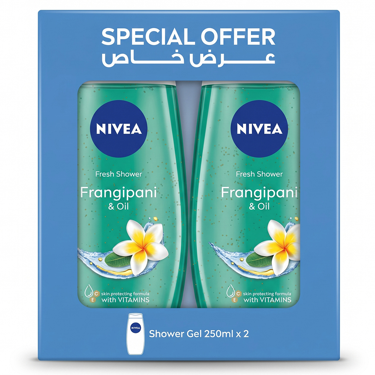 Nivea Fresh Shower Frangipani & Oil Shower Gel 2 x 250ml