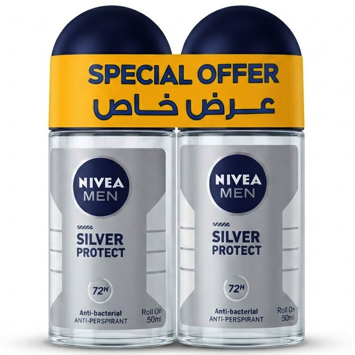 Nivea Silver Protect Anti Perspirant Roll On 2 x 50ml