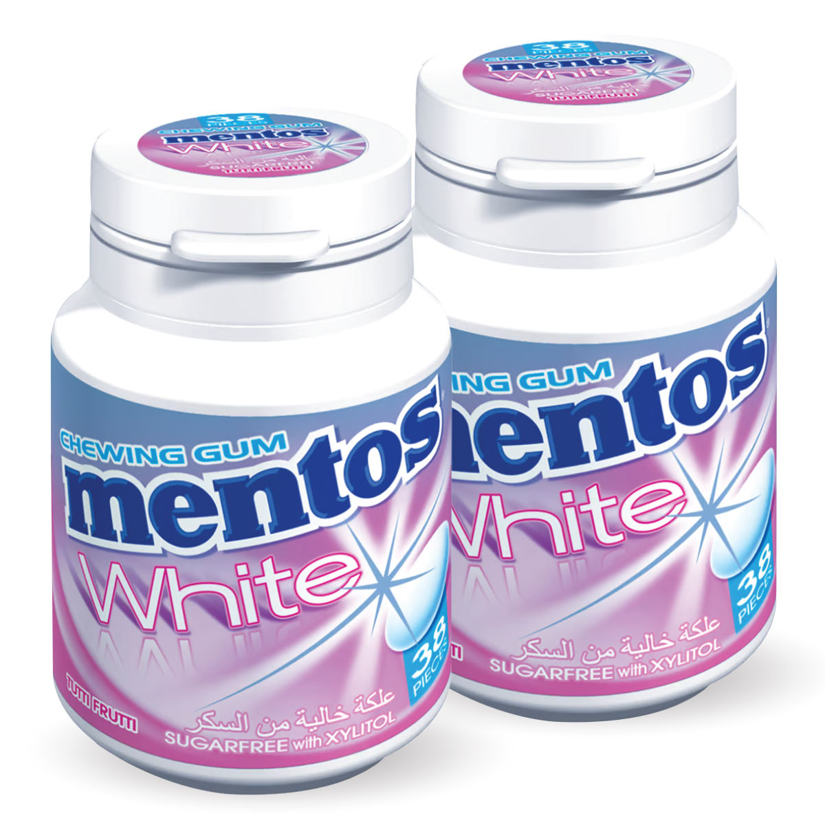 Mentos White Tutti Frutti Flavour Chewing Gum 2X54G