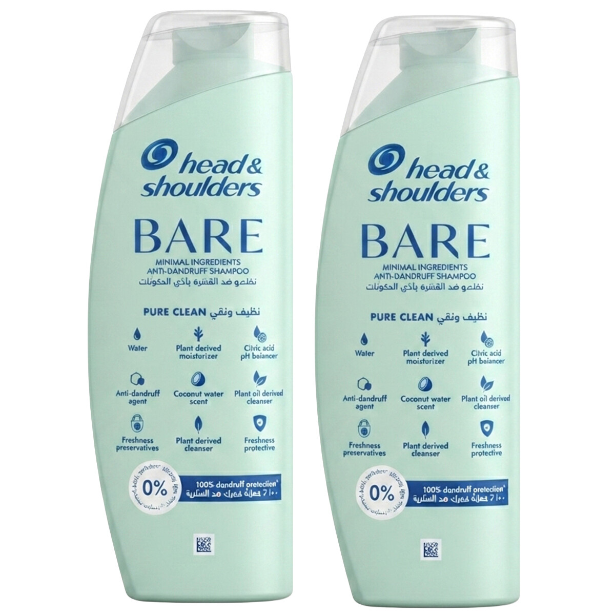 Head & Shoulders Bare Pure Clean Anti Dandruff Shampoo 2 x 400ml